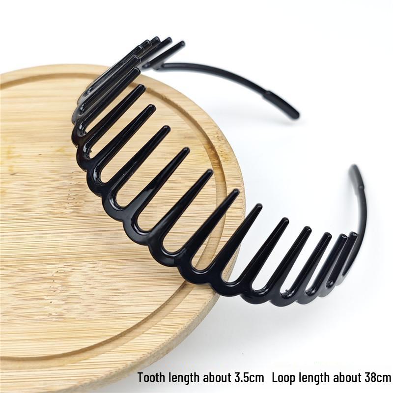 Women's Non-slip Black Headband with Teeth for Face Washing & Facial Masks