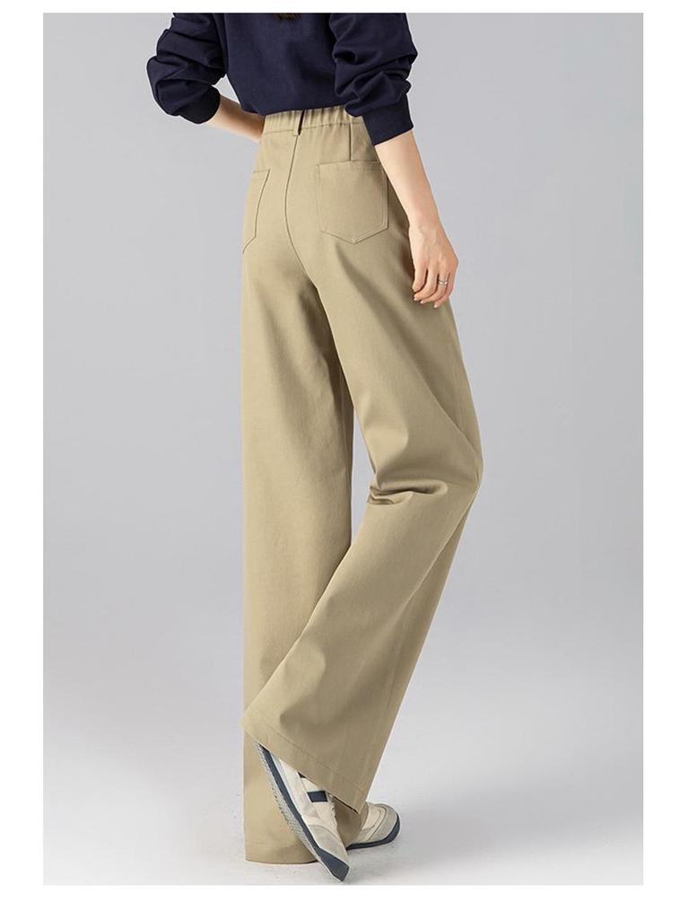 Zhengzhou Women's Curved Blade Wide-Leg Pants - Loose, Versatile Spring Fashion Pear Shape Trousers.