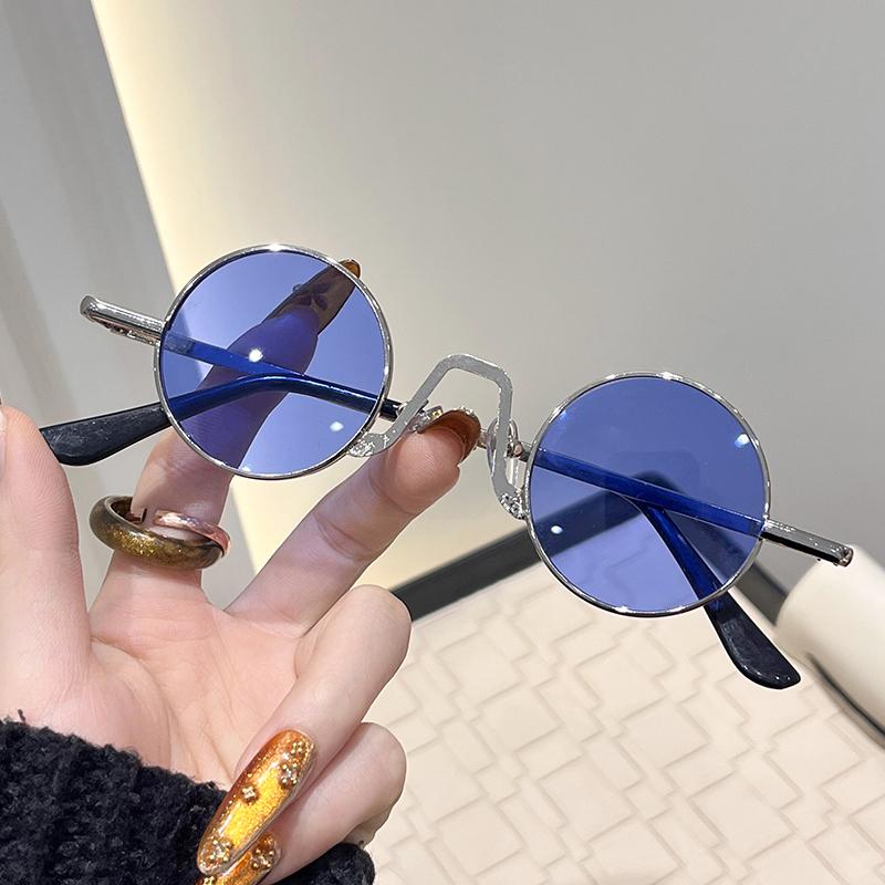 Occhiali da sole rotondi piccoli per donna e uomo, montatura in metallo ultra mini, antiriflesso, hip hop punk, occhiali da sole da uomo, occhiali da sole alla moda