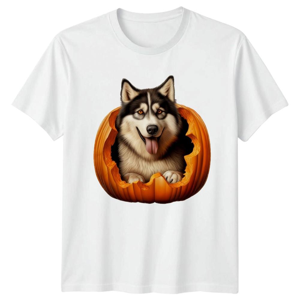 Husky Dog Halloween Pumpkin TShirt Husky Halloween Dogs Halloween Gift For Him