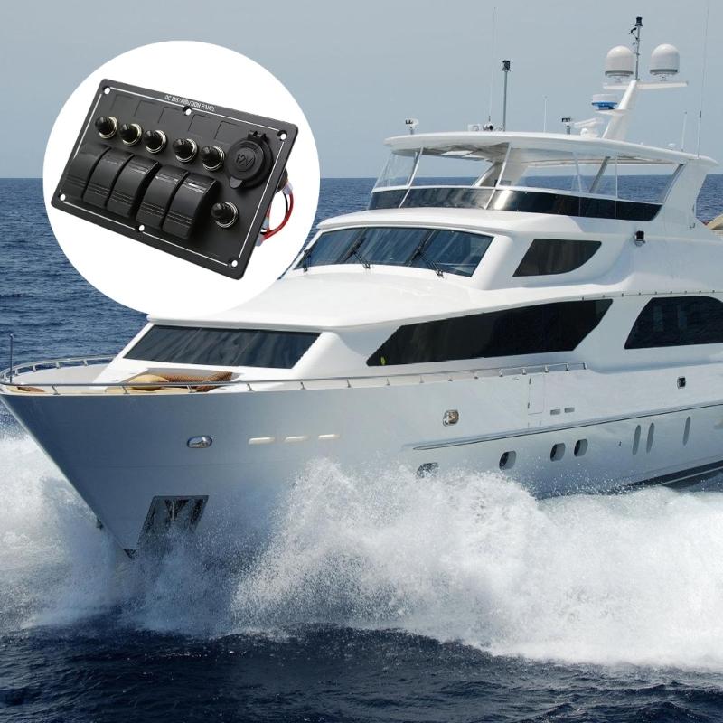 Waterproof 8 Position Push Button Panel Two USB Outlets For Marine Automotive Use 12V 24V System