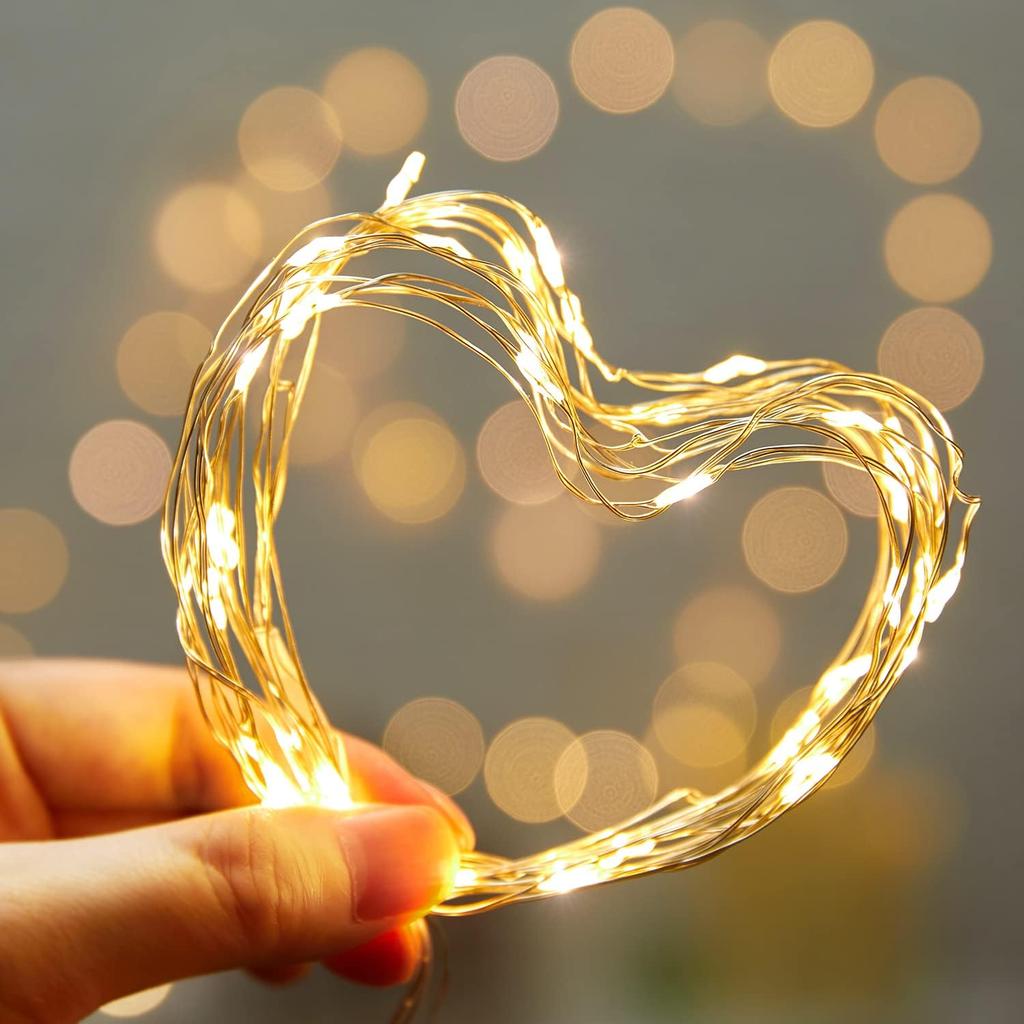 5 Pack Fairy Lights Battery Operated, 7 Feet 20 Led String Lights with Timer, Waterproof Firefly Lights On Silver Wire for Home Party Wedding