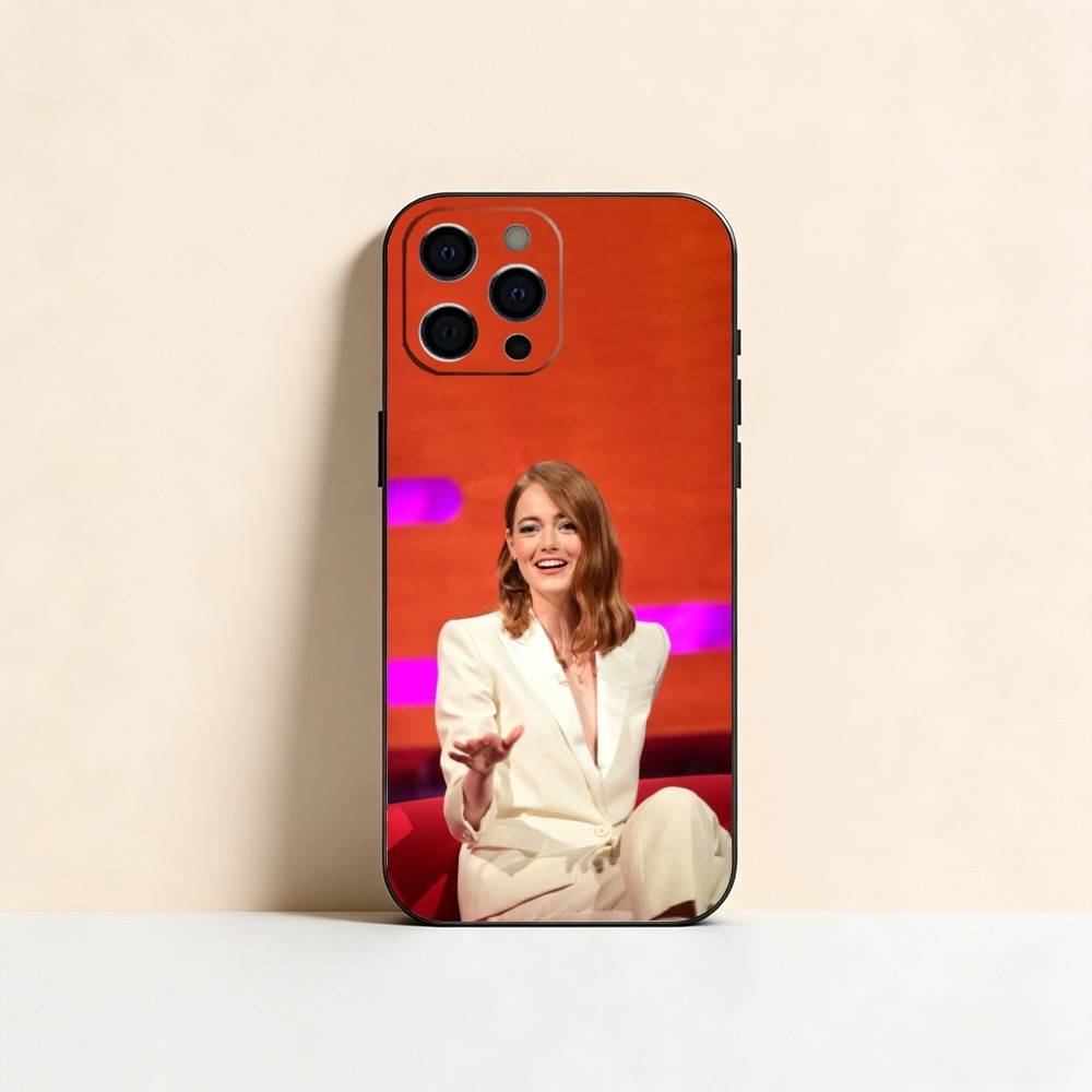 Emma Stone Phone Case For iPhone 17, 16,15,14,13,12,11 Plus,Pro Max, Others Soft Black Cover