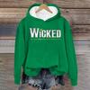 Women's Casual Long Sleeve Pullover Witch Print Hooded Sweatshirt