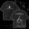 Sword Art Online Kirito & Asuna Vintage Washed T-Shirt Anime Couple Graphic Black Cotton Oversized Streetwear Tee