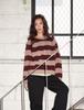 FLATWAVE IN SEOUL Noor Wool Stripe Round Knit Taupe/Wine