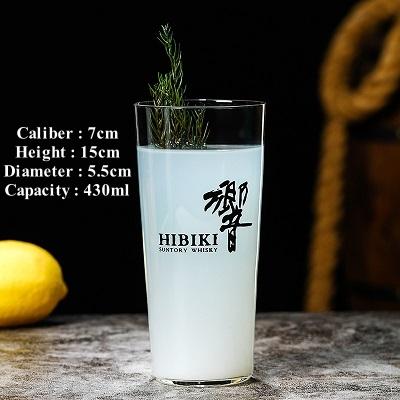 Japanese Style Straight Cocktail Glass Highball Hypo Cup Lengthened And Heightened Colin Cup Drinking Water Cup Cocktail Tool 430ml