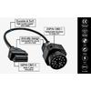 For BMW 20pin to OBD2 16pin connector cable OBD OBD2 adapter cable for BMW e36 e39 X5 Z3 scan tool cable