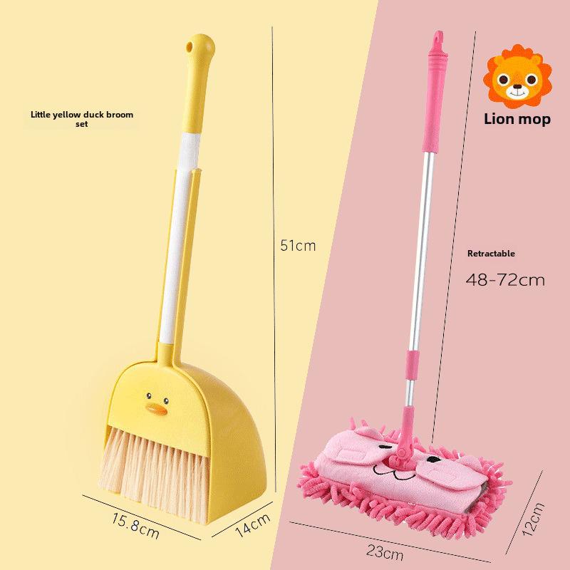 Kids' Mini Broom and Dustpan Set: Baby-Friendly Toy for Sweeping and Mopping
