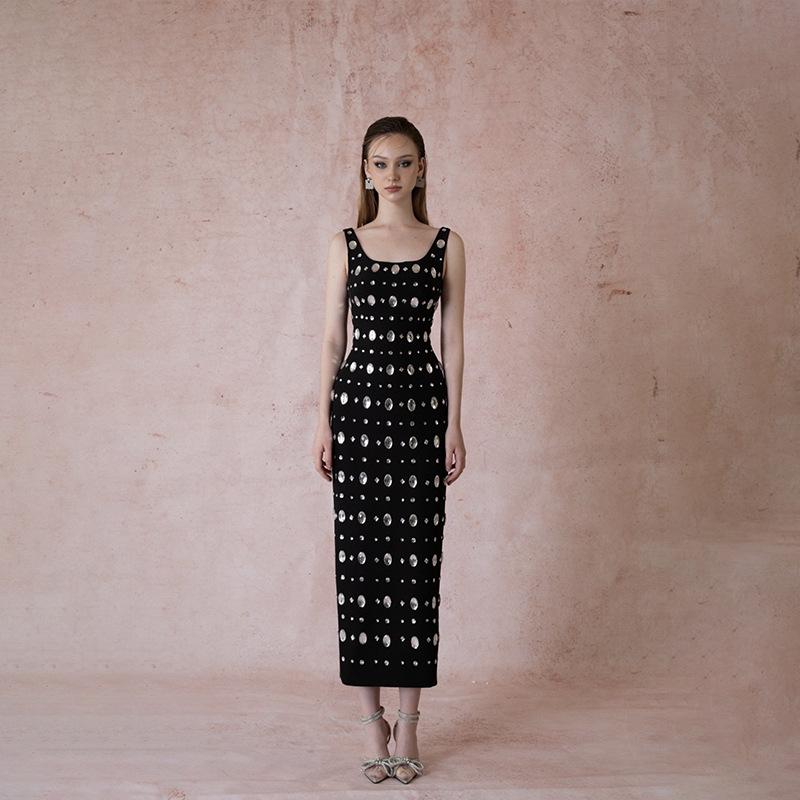 Heavy-Duty Rhinestone Bandage Evening Dress
