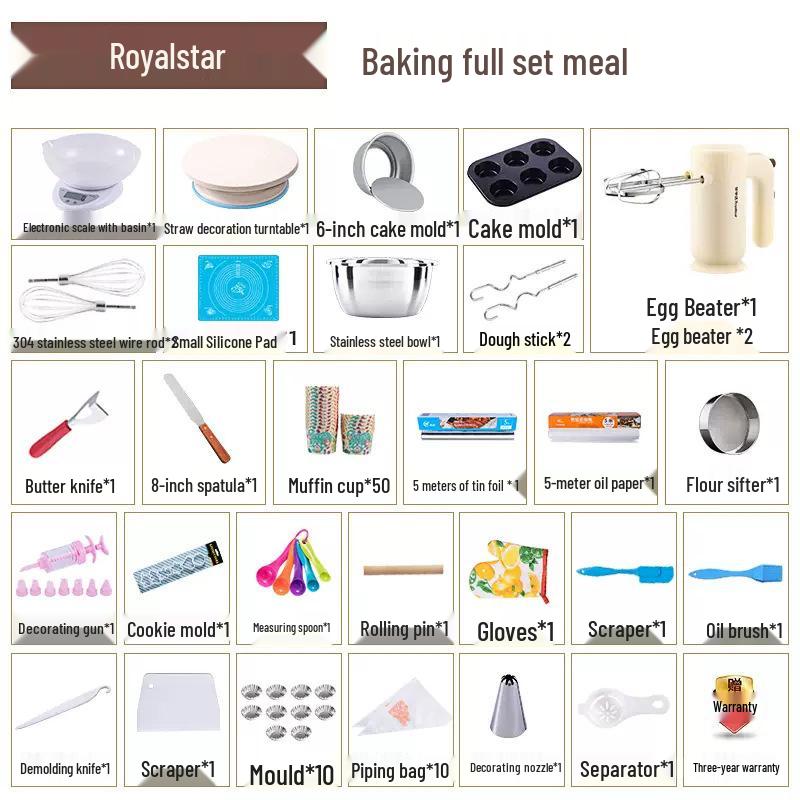 Rongshengda Electric Egg Beater & Whisk - Cake Mixer & Cream Whipping Machine