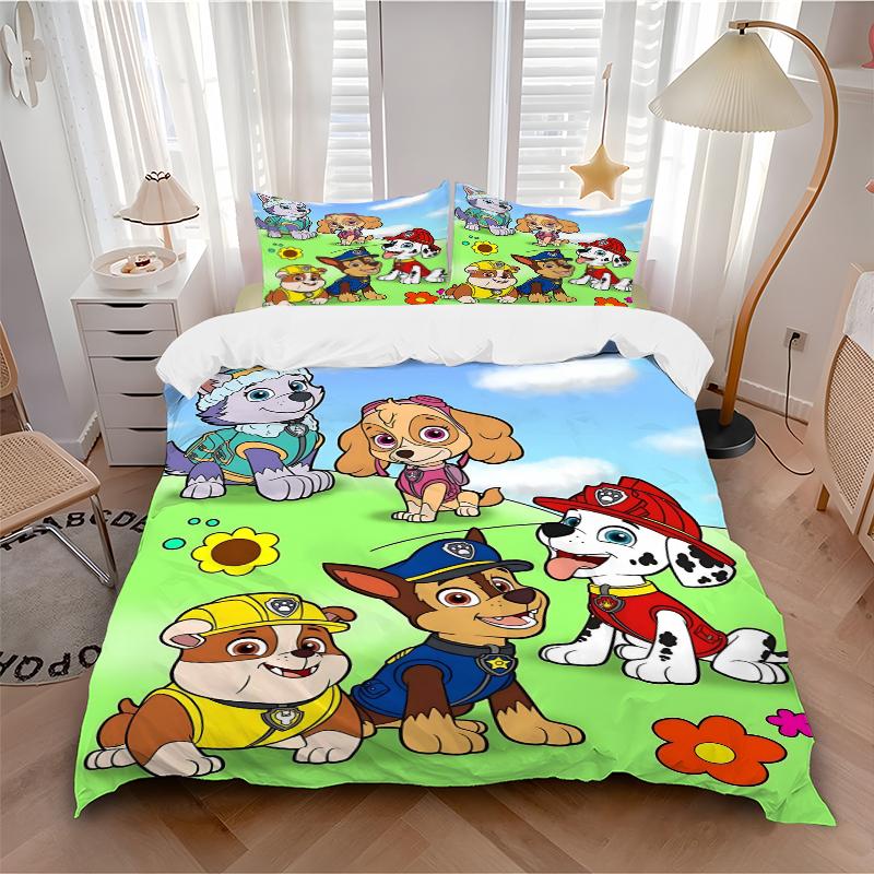 3Pcs Paw Patrol Adventure Day Bedding Set Quilt Cover Pillowcase Home Christmas Halloween Gift 1 Duvet Cover 2 Pillowcase S1410