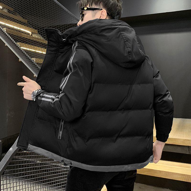 Men's Hooded Winter Cotton Jacket: Casual, Youthful, Thick, and Warm.