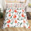 Set Copripiumino Volpe Pelosa Stampa Animale Selvatico Inverno Freddo, Set Biancheria da Letto Decorativo 3 Pezzi con 2 Federe, Dimensioni Singolo Matrimoniale King