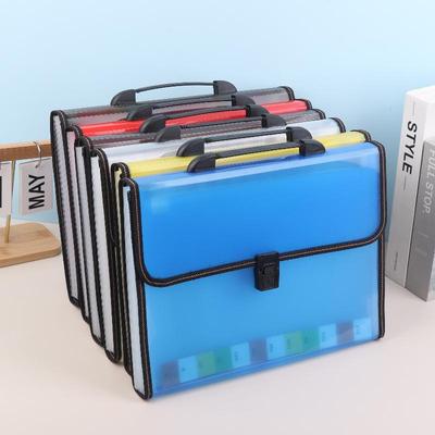 Large Capacity Waterproof File Transparent Folder Press Button Plastic Data Document Bag Pocket Storage Office Supplies