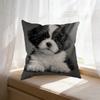 Federa per Cuscino Stampa Cucciolo Shih Tzu Bianco e Nero Cuscino Decorativo per Soggiorno Camera da Letto Sedile alla Finestra