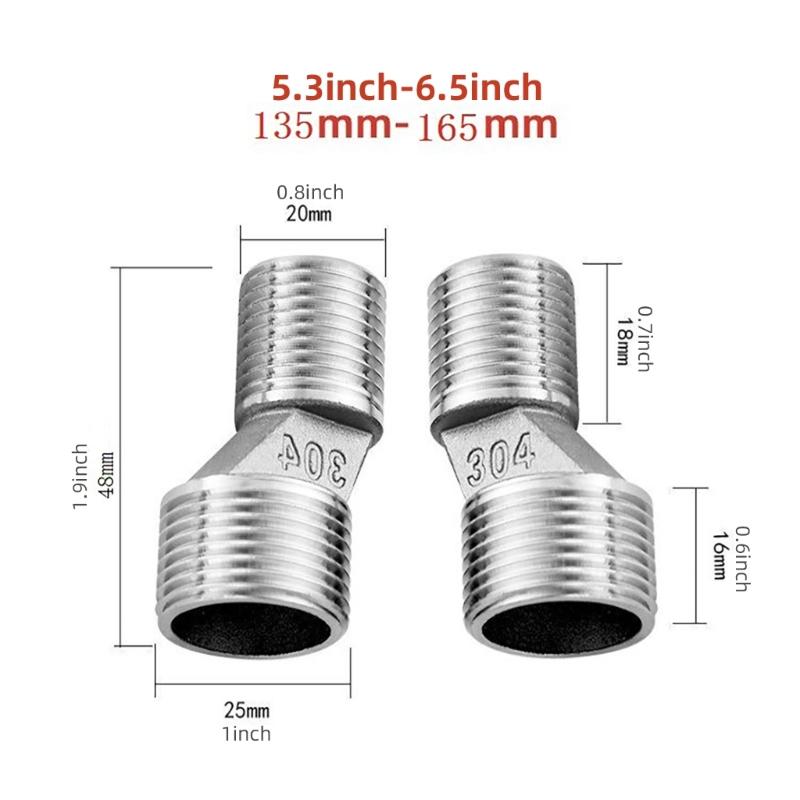 Uprgades Steel Plumbing Adapters Metal Offset Connector Threaded Pipe Adapter Wall Mounted Adapter set for Wall Mounts