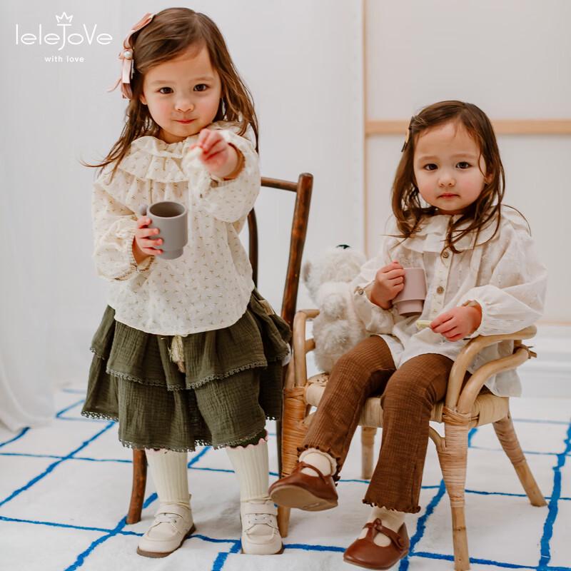 

Цветочная блузка с рюшами и длинным рукавом для девочек LELE JOVE 80