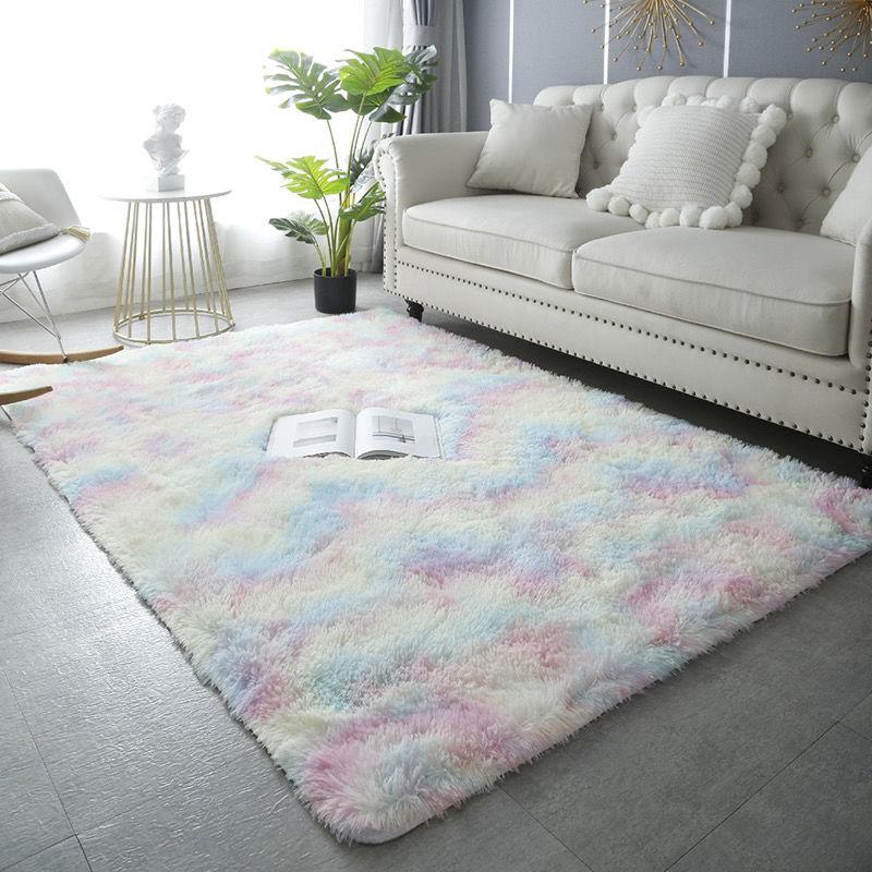 Plush Carpet Bedside Carpet Living Room Fully Covered Large Area Carpet Homestay Mat