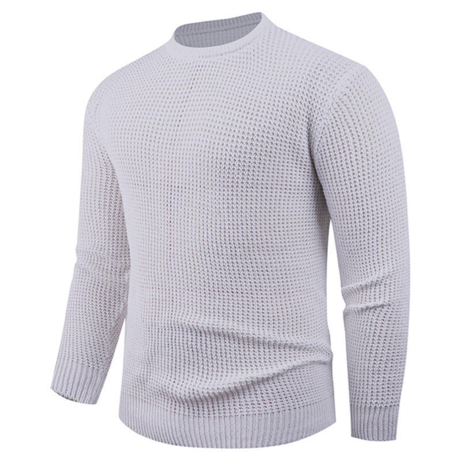 

Men s And Women s Casual And Fashionable Knitted Sweaters, Long-sleeved Round-neck Knitted Checkered Top Sweaters XXXL белый