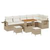 Ensemble de canapé de jardin 9 pièces vidaXL avec coussins Beige Rotin synthétique Acacia, Ensemble de salle à manger de 3361766
