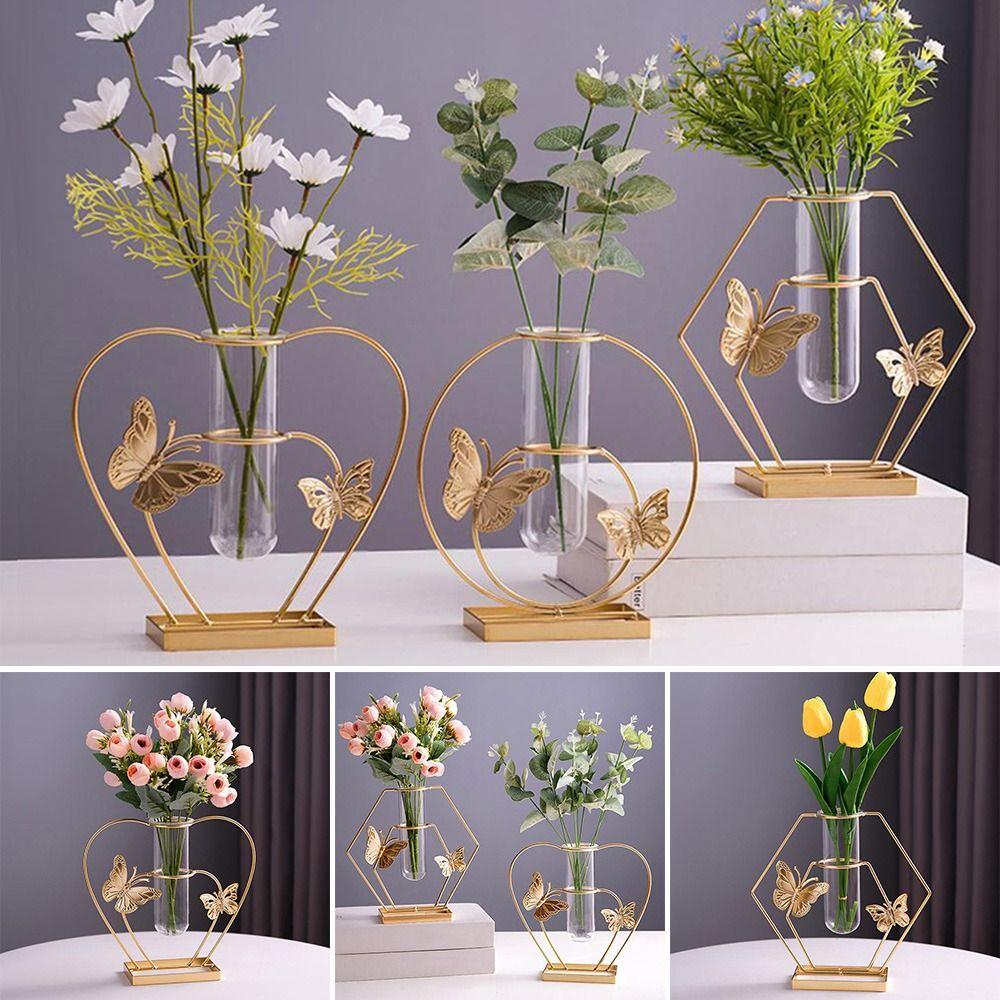 Plant Flower Pot Wedding Decoration Vases Metal Hydroponic Vase Ornaments