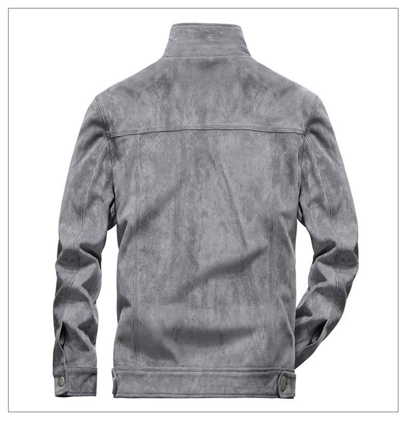 Men's Retro Suede Plush Jacket - Spring/Autumn Thin Workwear Style 1859
