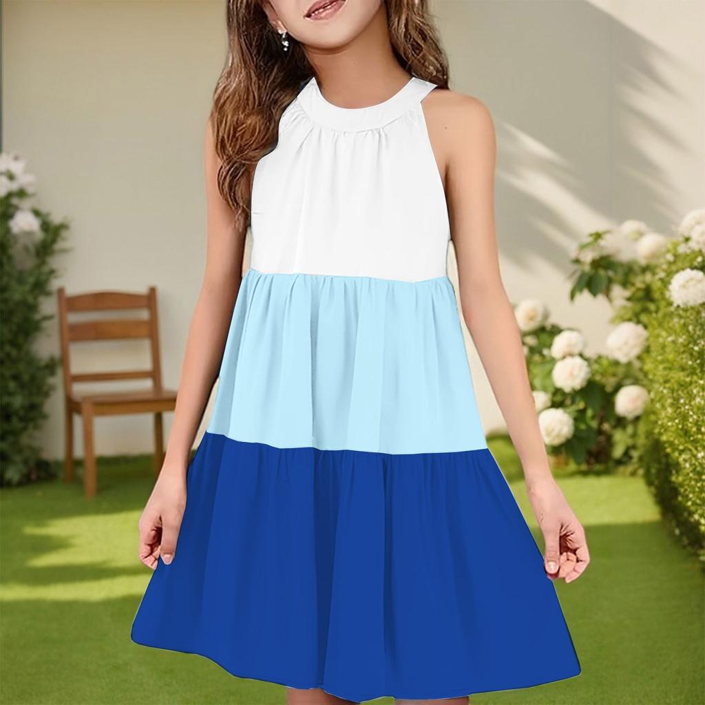 Children's Summer Casual Fashion Round Neck Sleeveless  Dress