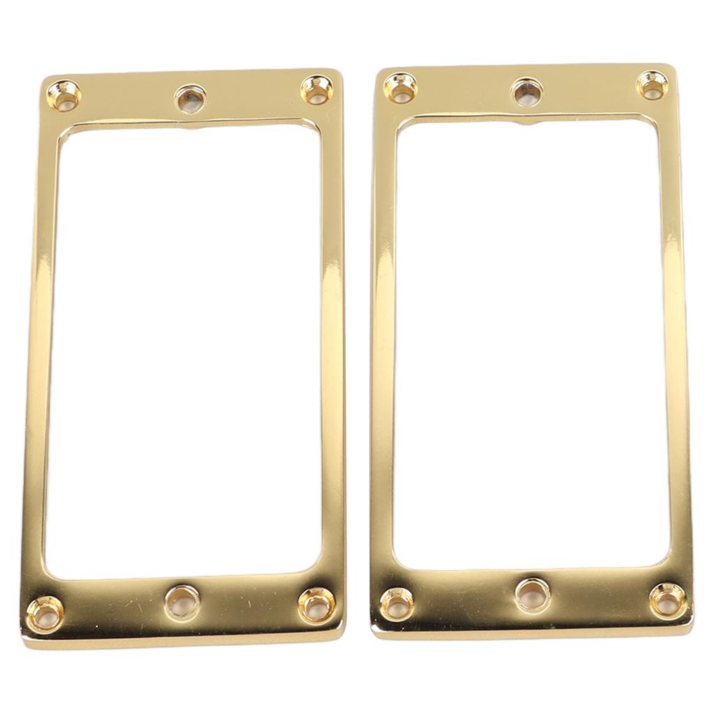 2 Stück E-Gitarren Pickup Rahmen Zinklegierung Flach Humbucker Pickup Befestigungsring Abdeckung 4x4mm Gold