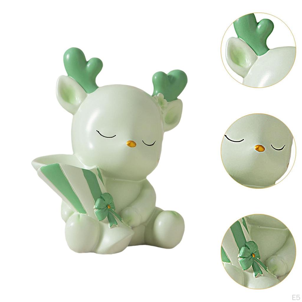 Cartoon Hirsch Statue Schreibtisch Ornament, Harz Skulptur Figur Blumenarrangement für Balkon