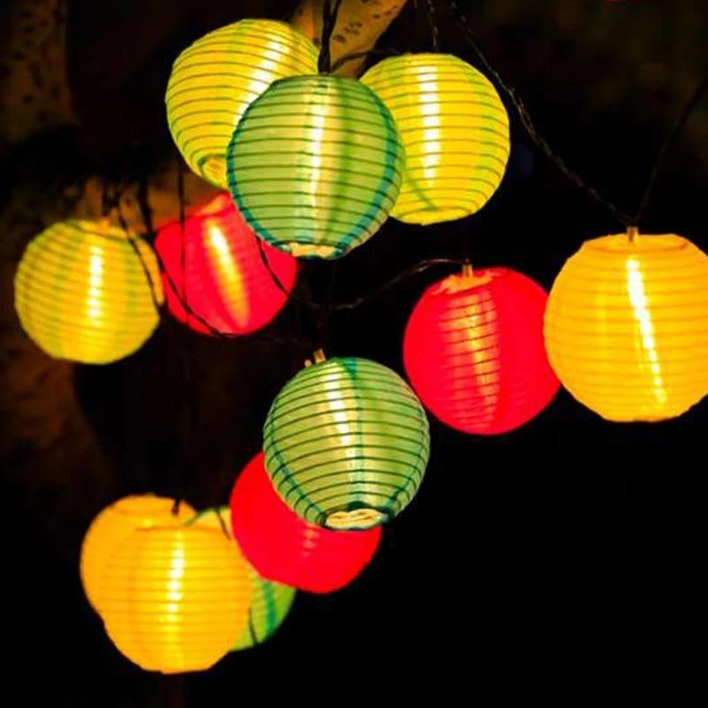 800MAH LED Waterproof Lantern Solar String Fairy Light Outdoor Solar Power Lamp Christmas Garland for Wedding Home Garden Deco