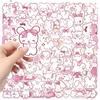 50Pcs Pink Rabbit Animals Vinyl Stickers Waterproof Reusable Bunny Decals For Laptops Skateboards Water Bottles Phones