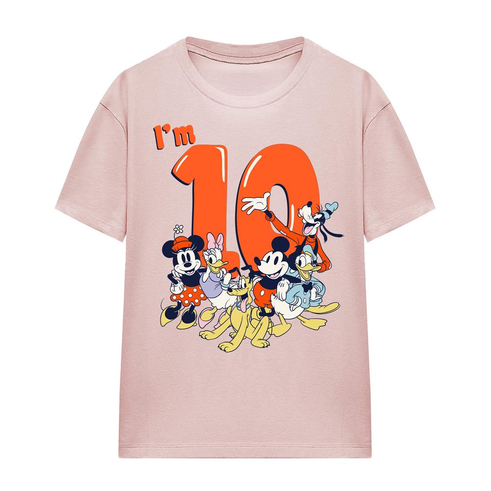 Mickey Mouse & Friends Womens/Ladies Vintage Group 10th Birthday T-Shirt