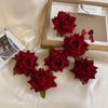 1pcs Retro Red Pink Rose Flower Hairpi Duckbill Clip Flower Brooch Women Hair Accessories Fashion Hair Clips Photo Props