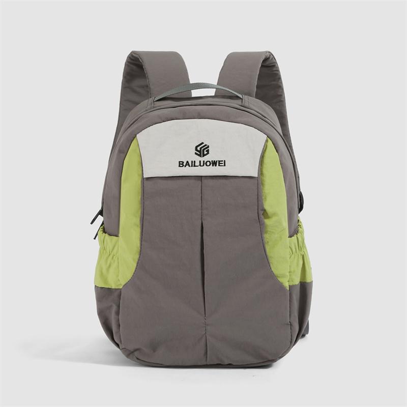 Unisex Backpack Color Block Nylon Backpack Outdoor Travel Bag