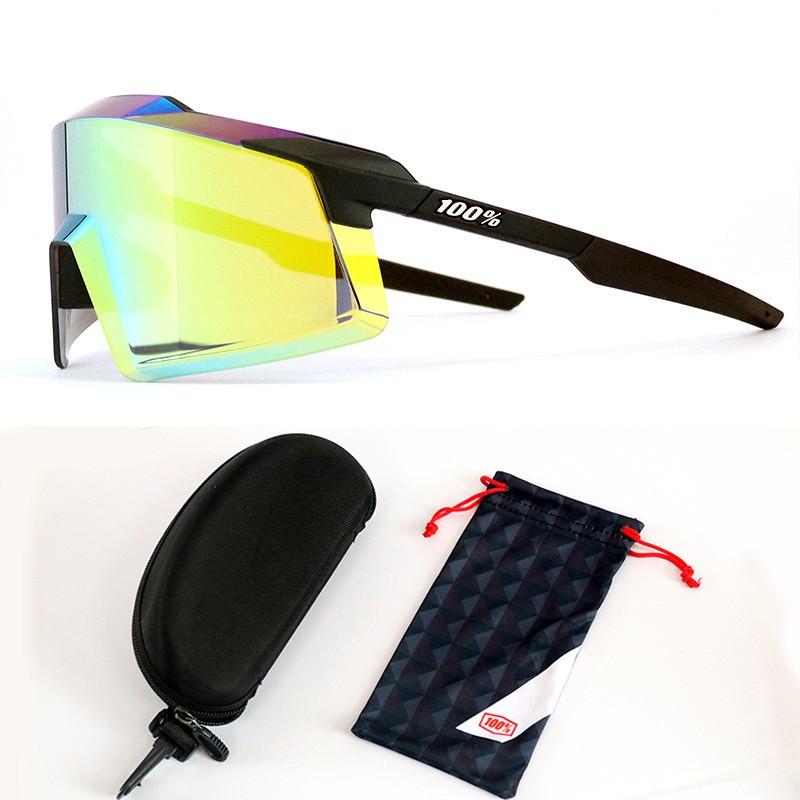 Sport Cycling Sunglasses Men Women TR90 Frame Interchangeable Lenses Windproof Outdoor Bike Riding Eyewear AC Black Frame Yellow Lens