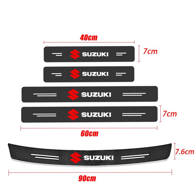 Car Anti-skid and Anti-scratch of Carbon Fiber Threshold Strip for Suzuki Swift Jimny Grand Vitara SX4 Samurai Spacia Liana Car