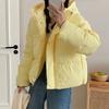 Winter Fashion Loose Women Short Bread Coat with Flower Hooded Warm Thicken Jacket