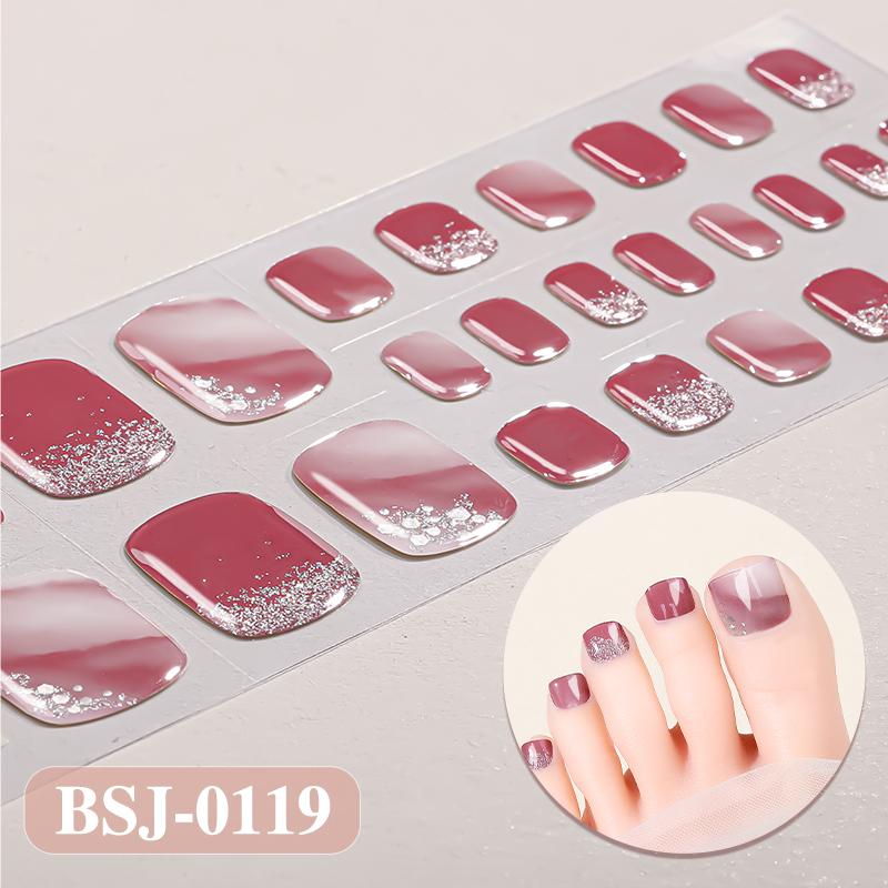 3D Waterproof Semi Cured UV Gel Toe Stickers for Nail Art-Luxurious Style Easy Apply