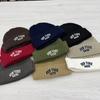 American retro letter embroidery knitted hat children's autumn and winter warm versatile cold hat showing face small wool hat male trend