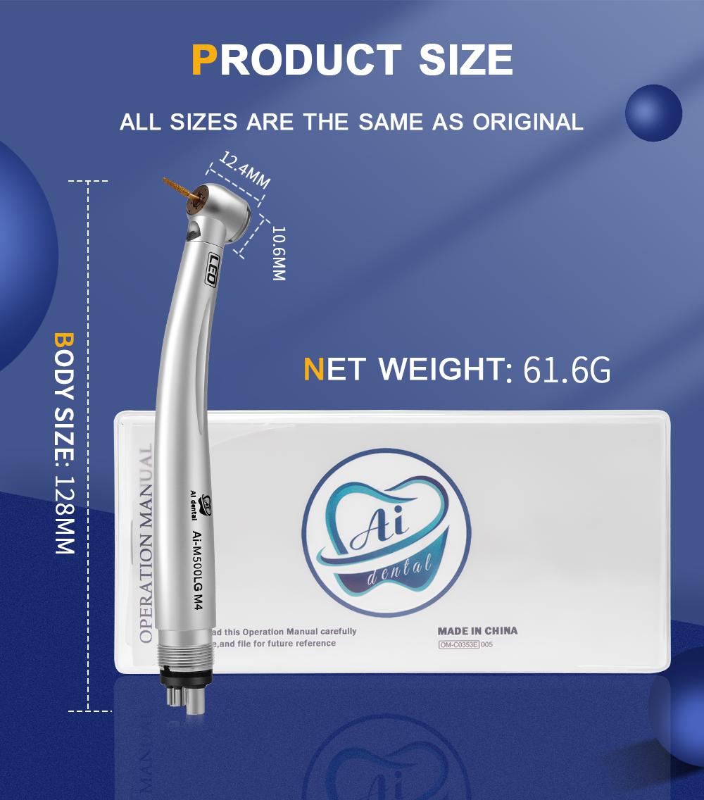 Стоматологический высокоскоростной наконечник AI-M500LG Светодиодный самосветящийся — фото 8