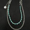Trendy Blue Cracked Stone Bead Hip Hop Punk Style Keychains For Men Y2K Pants Chain Accesories