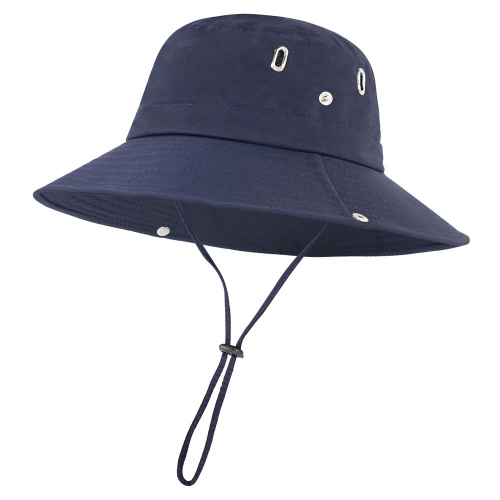 Spring and Summer Shading Fishing Bucket Hat Beach Breathable Quick Drying Sun Hat, Outdoor Sun Hat 2026 58CM темно-синий