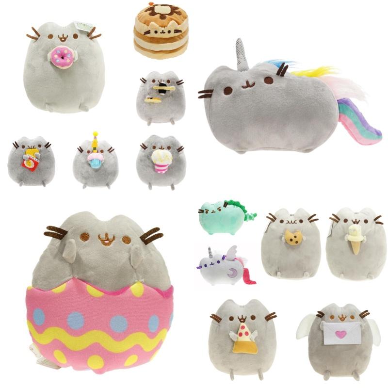Cute Short Plush Cat Stuffed Toy In Ice Cream, Cookie, Donut, Sushi Or Potato Chip Style