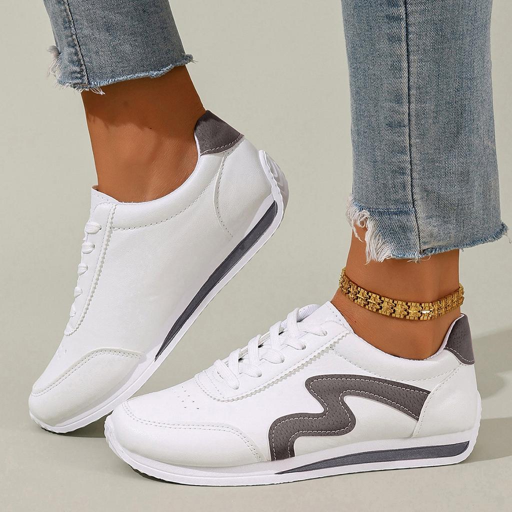 Arbeitsdamen Max Dämpfung Breite Sneaker Übergröße Color Block Damen Studenten Schnürsenkel Laufschuhe TêNis Feminino