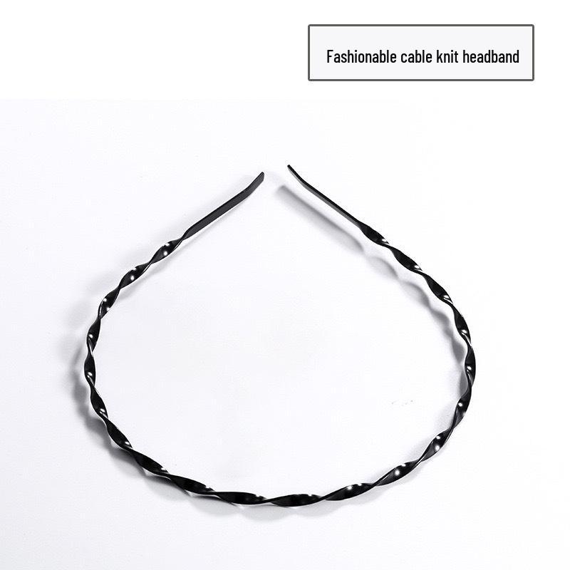 

Unisex Non-Slip Black Wire Headband: Ideal for Face Washing, Sports, Flyaways, Backcombed Hair, Bangs, and Flyaway Control.