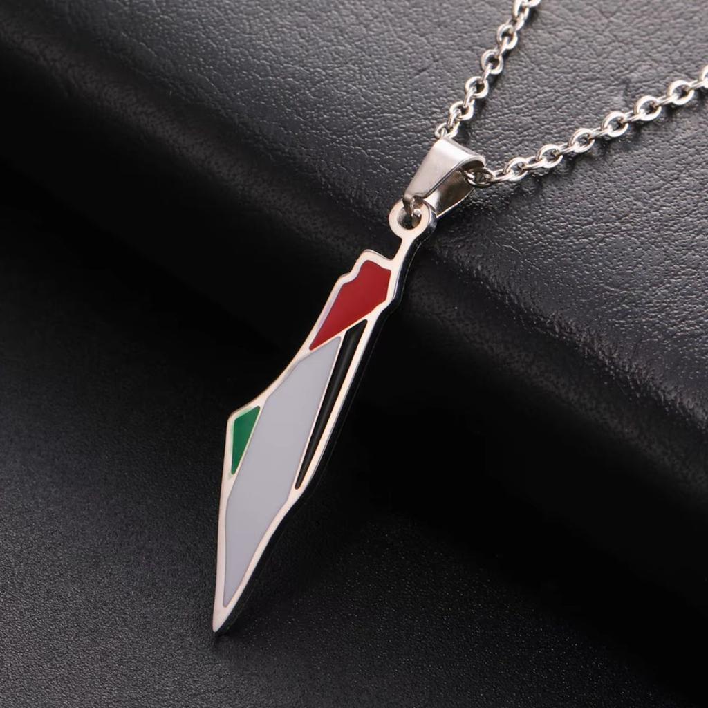 LIKGREAT Roestvrij Staal Palestina Kaart Hanger Ketting Goudkleur Sieraden Dames Choker Druipolie Geografie Nekketting Groothandel