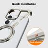 Oatsbasf Z Shape Metal Phone Case for iPhone 16 15 14 Pro Max with Stand 360°Rotate Magsafe Minimalist Frameless Protective Case