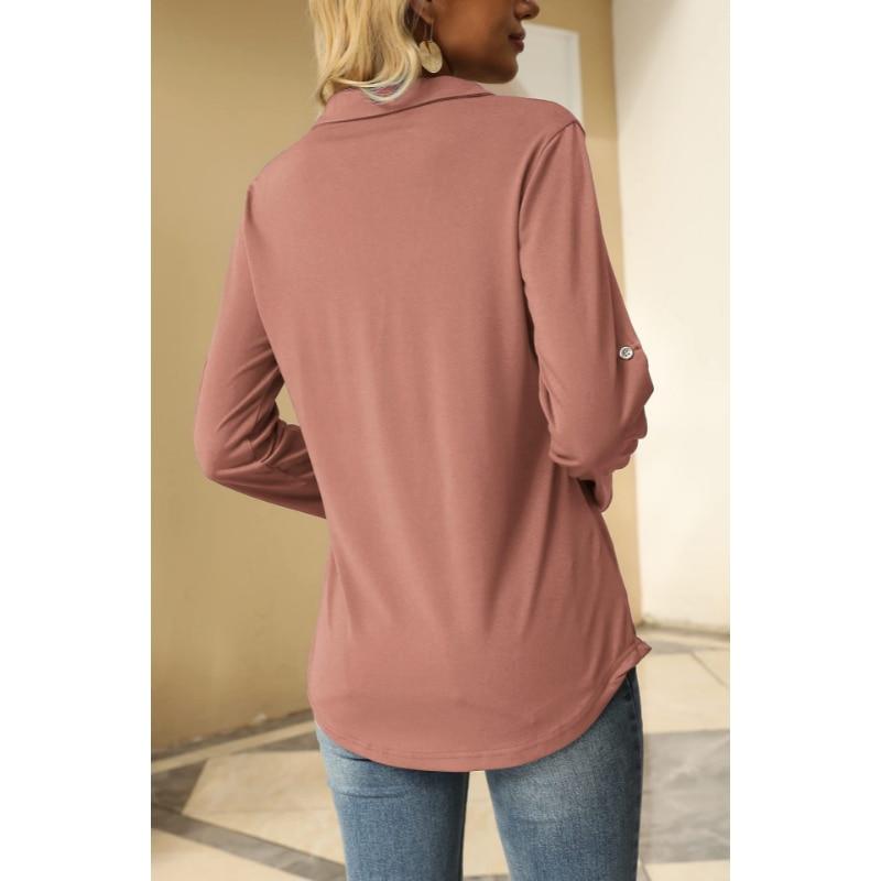 Blusas Herbst T-shirt Damen Shirt Mode V-ausschnitt Langarm Casual Shirt Frauen Lose Tops Frau Kleidung Elegante 27979