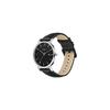 BUREI Men's Analog Watch Black Leather Waterproof Simple Design Silver Shell Timepiece